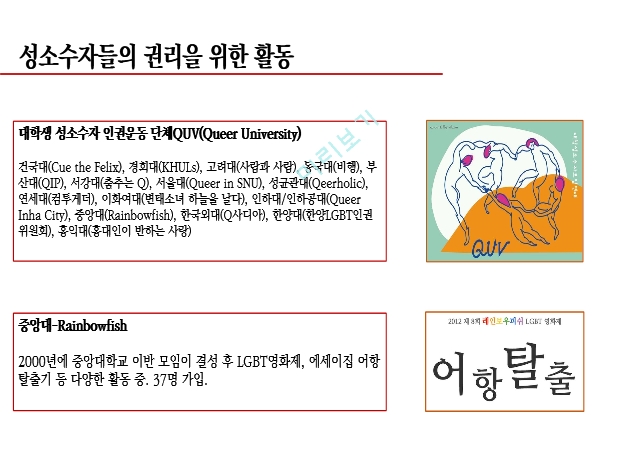 성소수자들 이란,성소수자 사회적 이슈,외국의 성소수자,한국의 성소수자,성소수자들의 활동   (7 페이지)